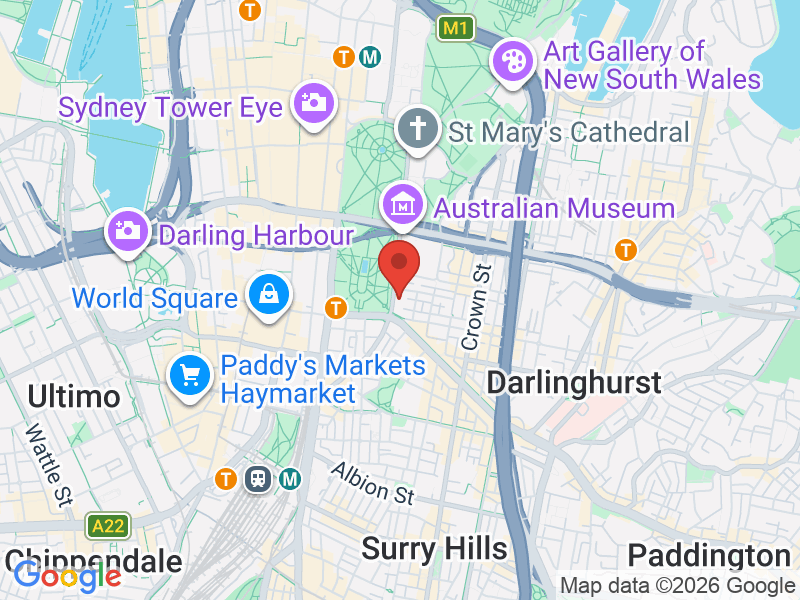 Map of Pullman Sydney Hyde Park