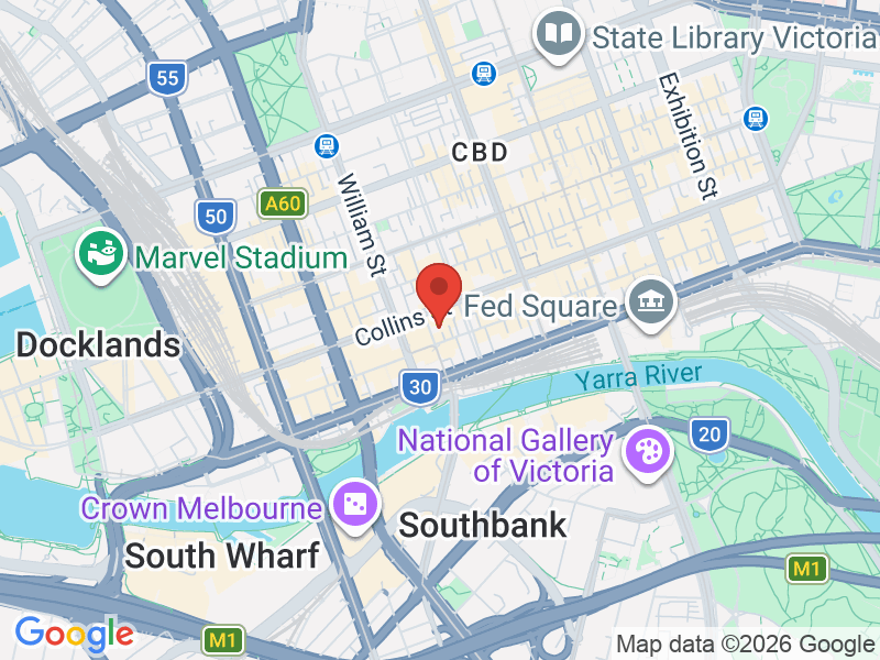 Map of Oaks Melbourne Market Hotel